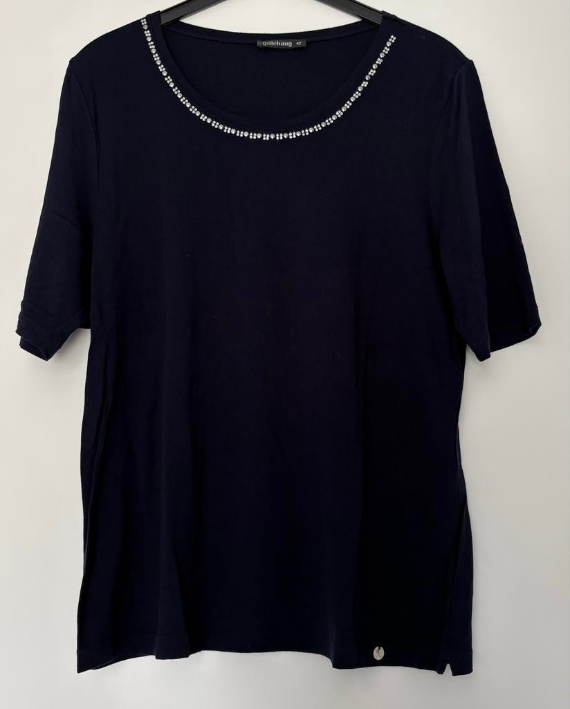 Golléhaug T-shirt maat 42 met Zilveren Pailletten, Blauw, Maat 42/44 (L), Ophalen of Verzenden, Zo goed als nieuw