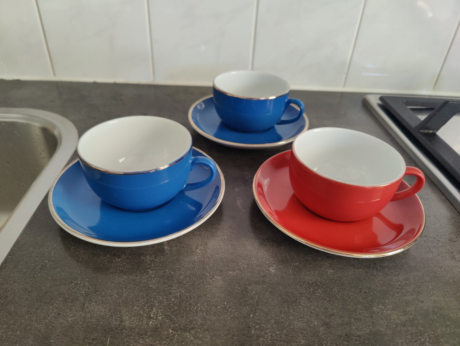 3 vintage Mitterteich koffie/theekoppen, Antiek en Kunst, Ophalen of Verzenden