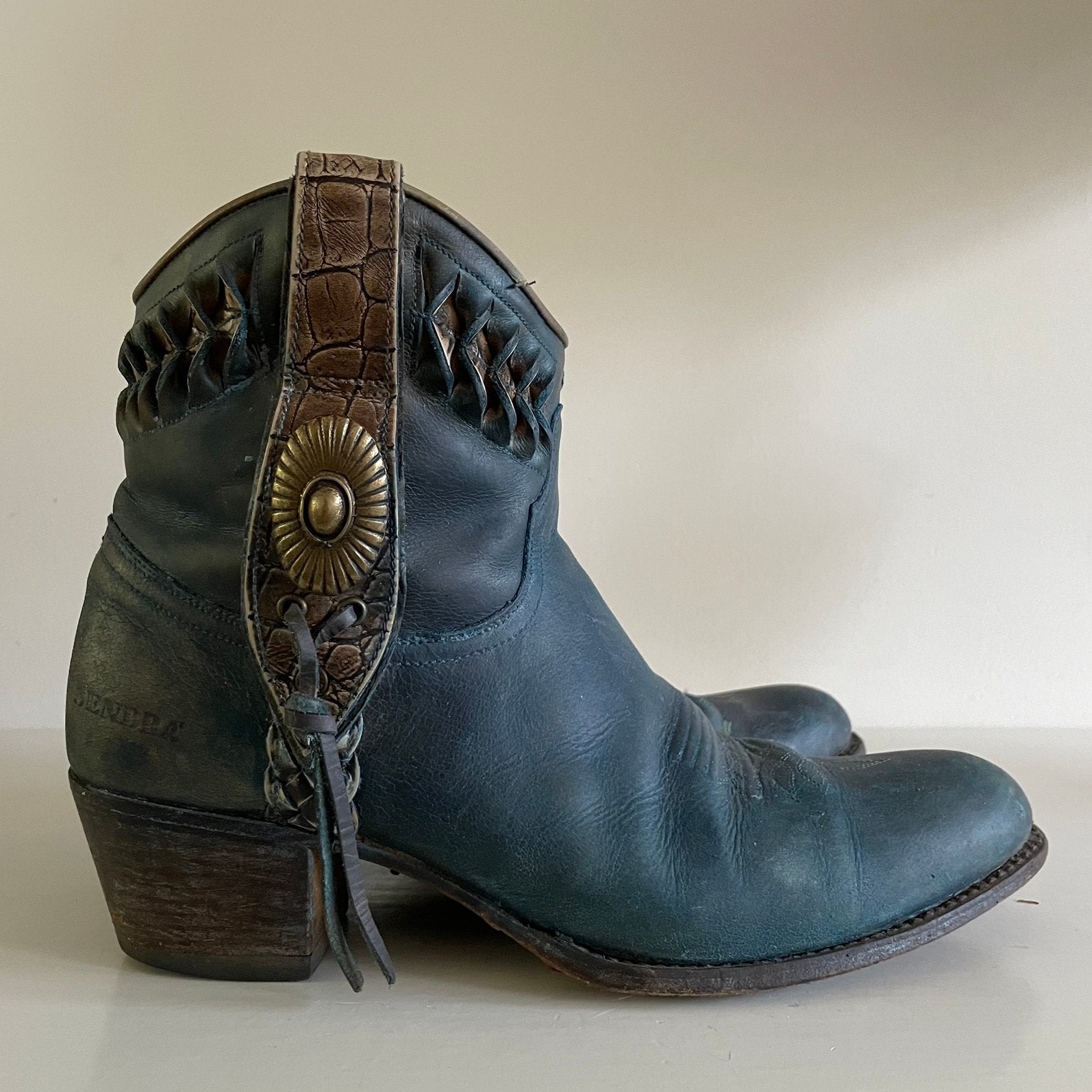 Sendra cowboy/western enkellaarzen - Blauw/Groen maat 41, Lage of Enkellaarzen, Ophalen of Verzenden, Gedragen, Groen