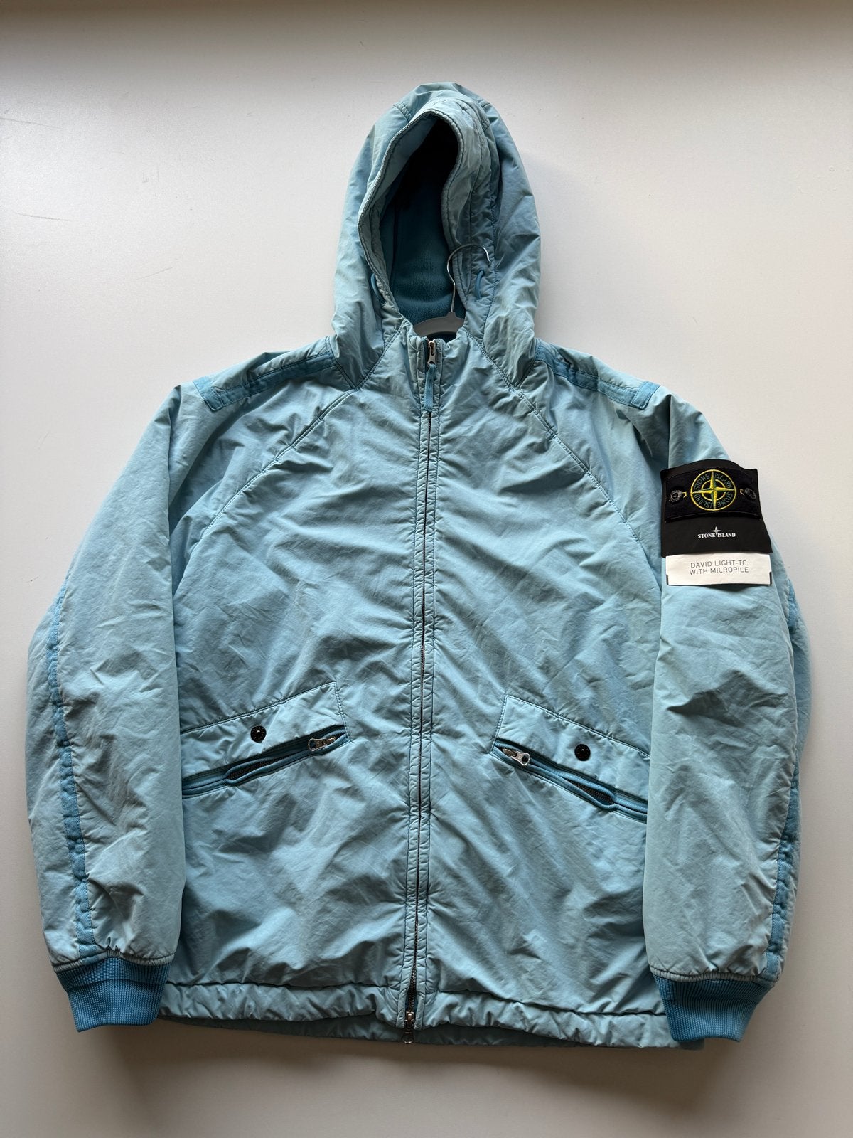 Stone Island David Light-TC met Micropile Jas - Maat M, Ophalen of Verzenden, Zo goed als nieuw, Blauw