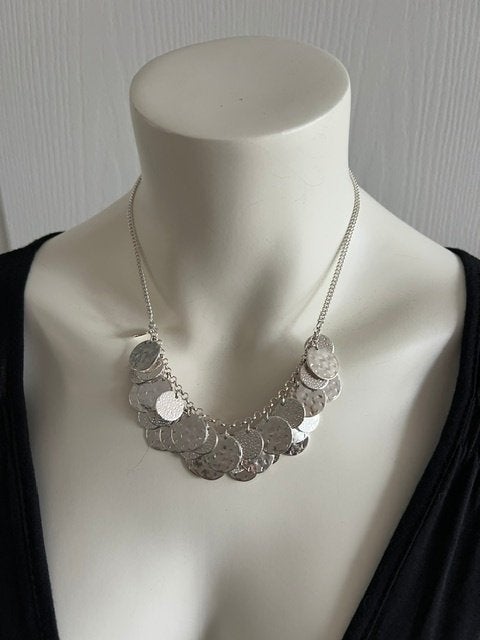 Ketting met allemaal soort muntjes, Ophalen of Verzenden, Zo goed als nieuw, Zilver, Overige materialen