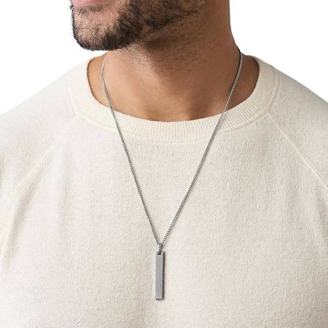 Fossil Graveerbare Roestvrijstalen ketting (Stoic), Overige materialen, Verstelbaar, Nieuw, Ophalen of Verzenden