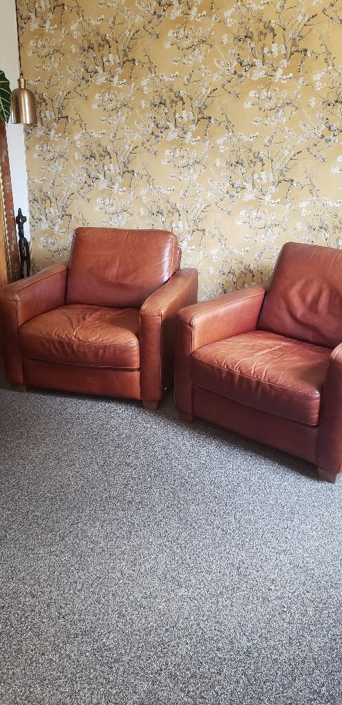Natuzzi fauteuils bruin/bordeaux, Huis en Inrichting, Ophalen, Gebruikt, Tijdloos, 75 tot 100 cm