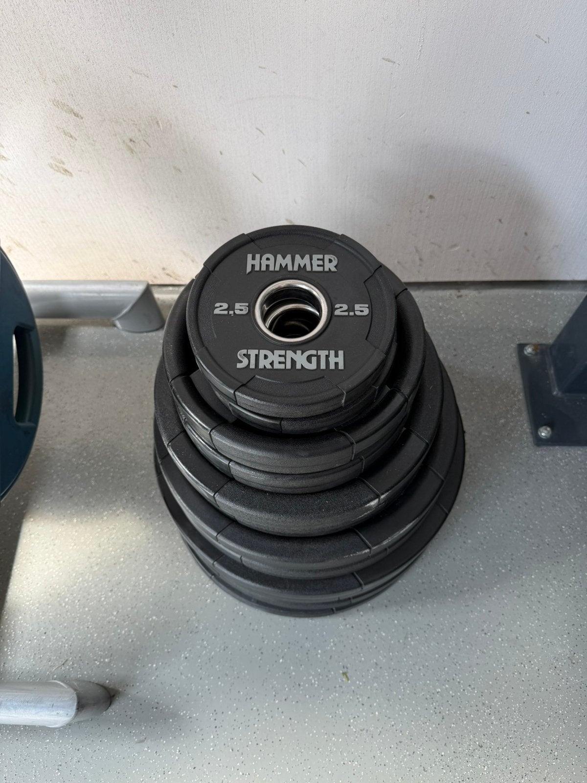HammerStrenght Hammer Strenght PU Gewichten Plates, Ophalen, Zo goed als nieuw, Benen, Halterschijven