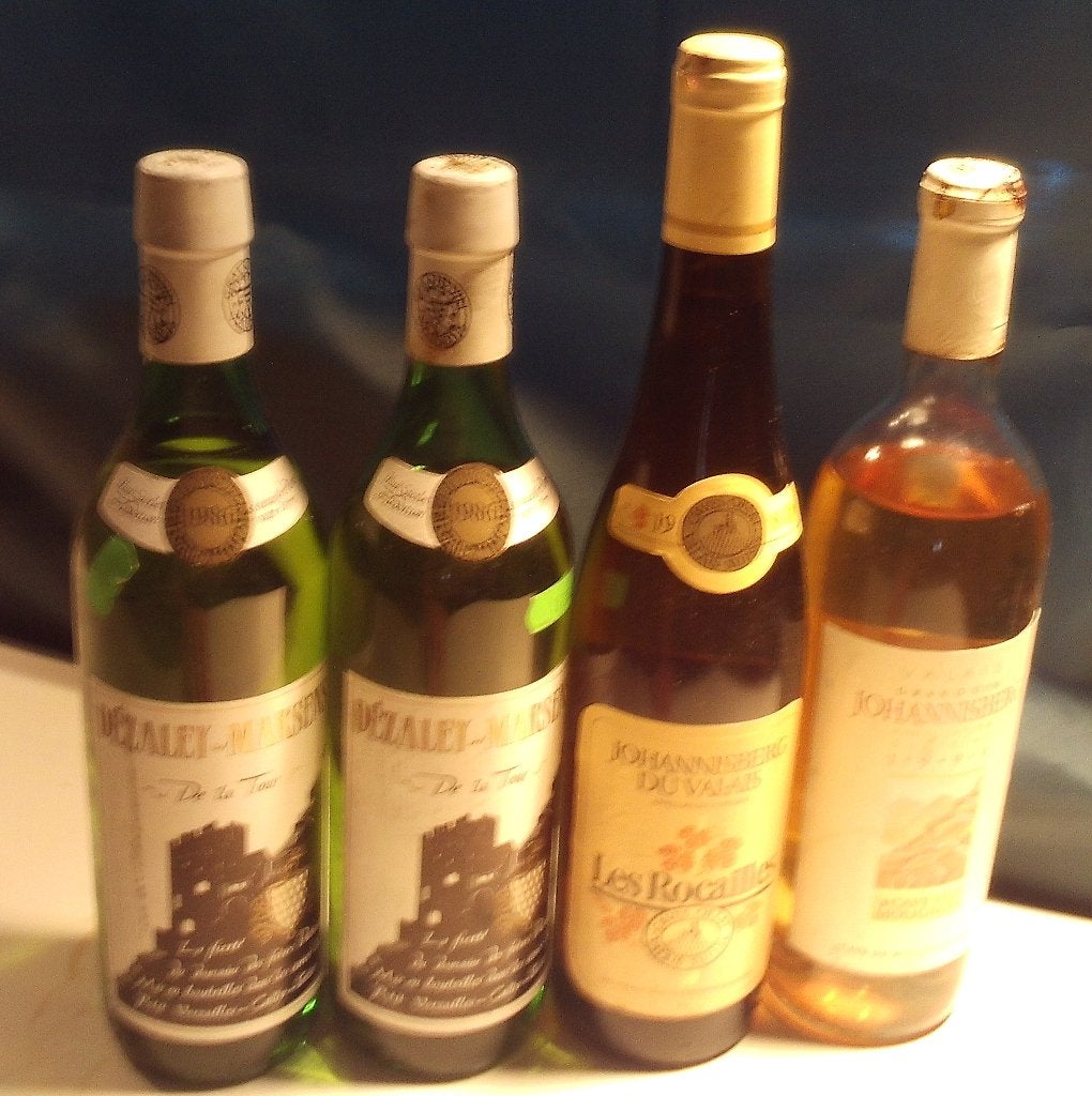 4 Oude Witte Zwitserse Wijnen - 1986 / 1988 / 1990, Overige gebieden, Ophalen of Verzenden, Vol, Witte wijn