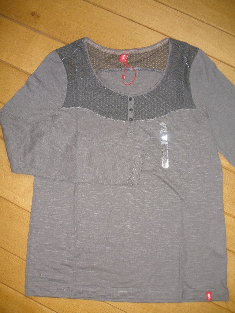 EDC by ESPRIT t- shirt grijs met broderie maat L - nieuw -, Maat 38/40 (M), Nieuw, Ophalen of Verzenden, Korte mouw
