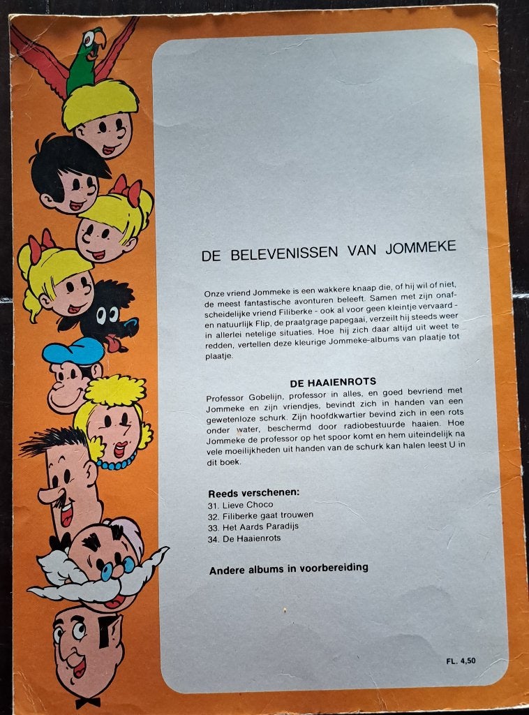 De belevenissen van Jommeke - De haaienrots (34), Eén stripboek, Ophalen of Verzenden, Gelezen