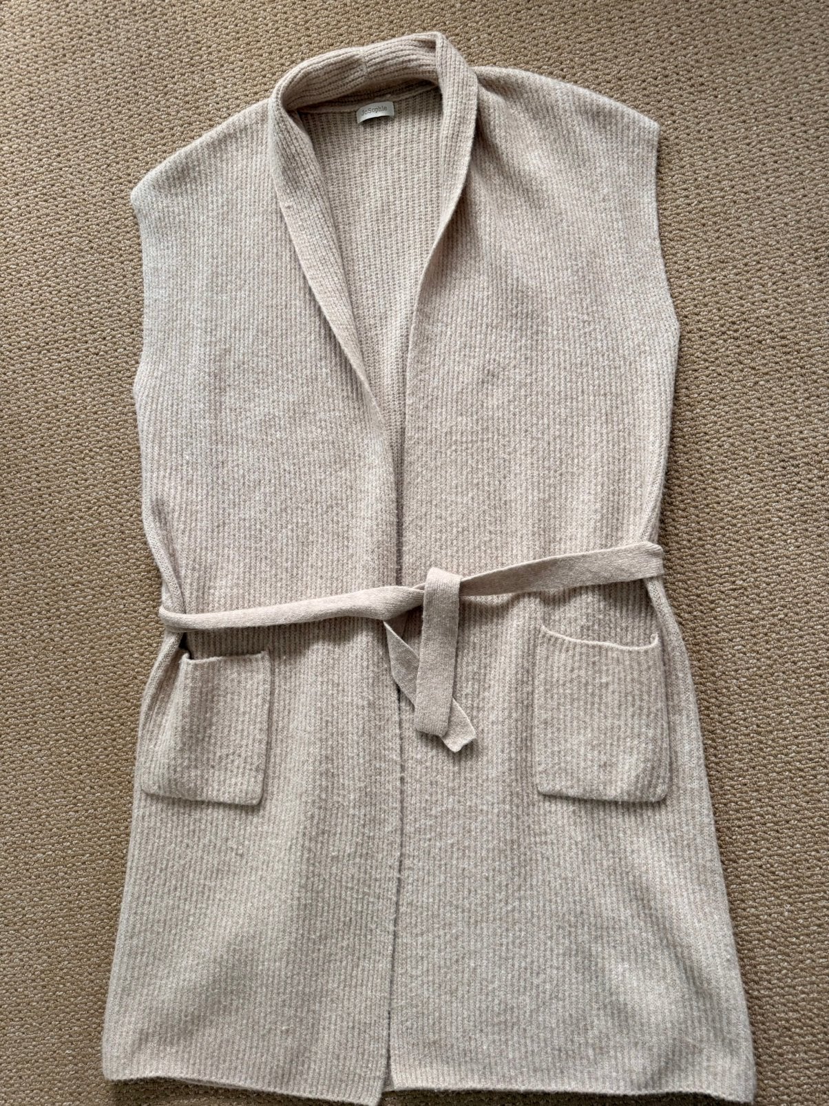 Mouwloos zandkleurig vest JcSophie. Maat L, Kleding | Dames, Ophalen of Verzenden, Zo goed als nieuw, Maat 42/44 (L), Beige