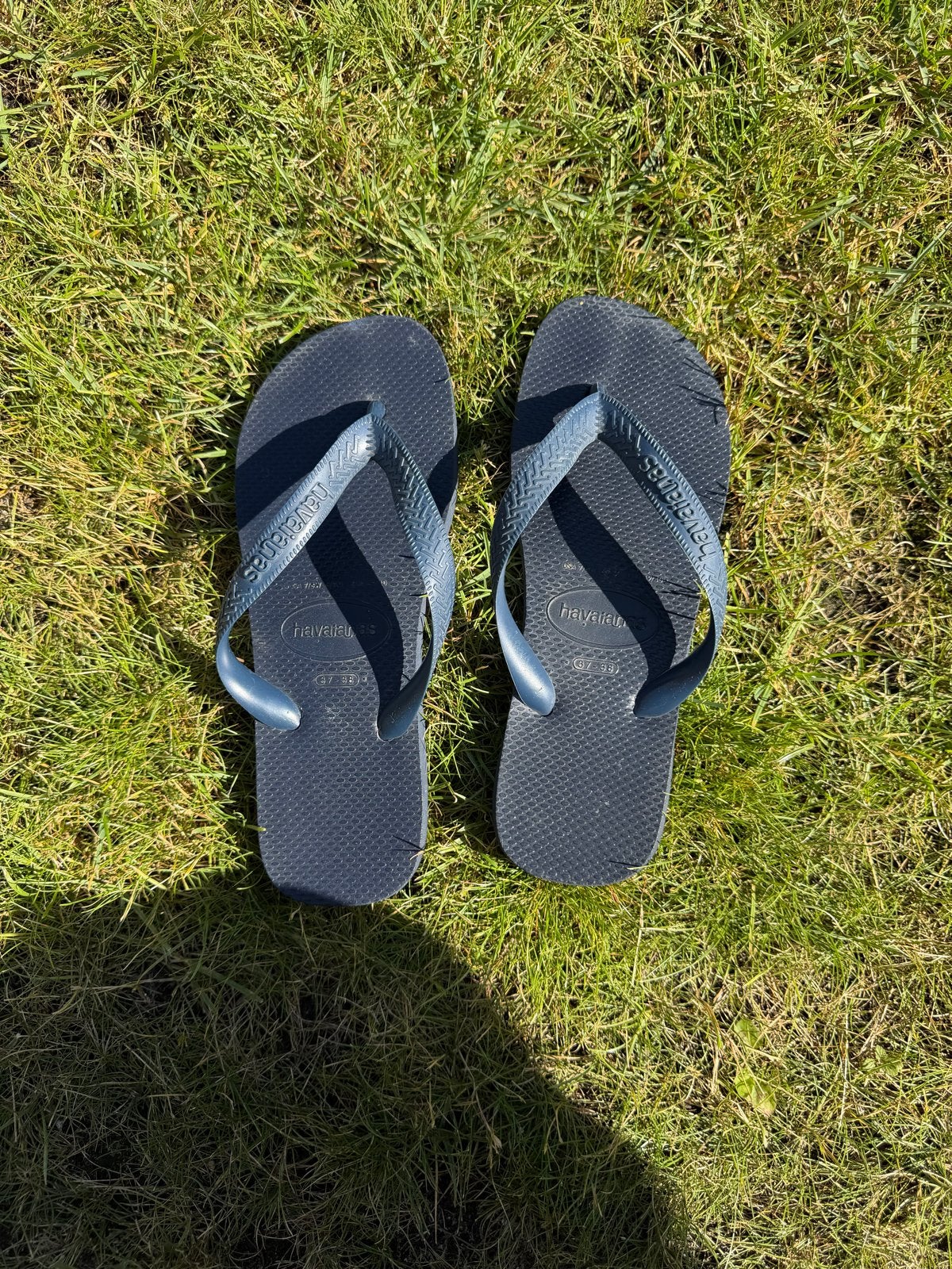 Havaianas slippers maat 37/38, Ophalen, Gedragen, Blauw, Slippers
