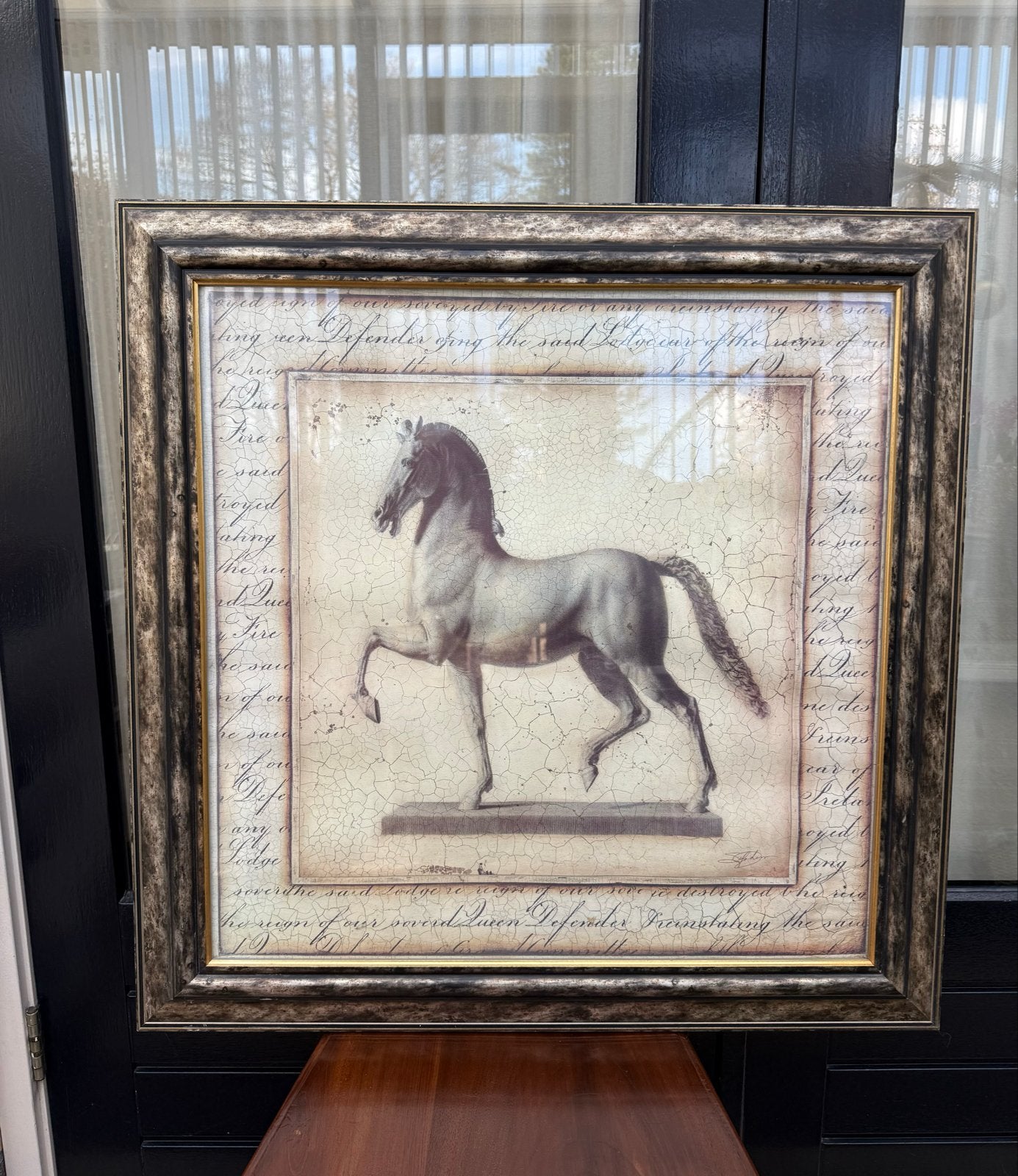 Ingelijste "Statuesque Horse I" print van Sid Dickens, Ophalen, Gebruikt, Print, 75 tot 100 cm