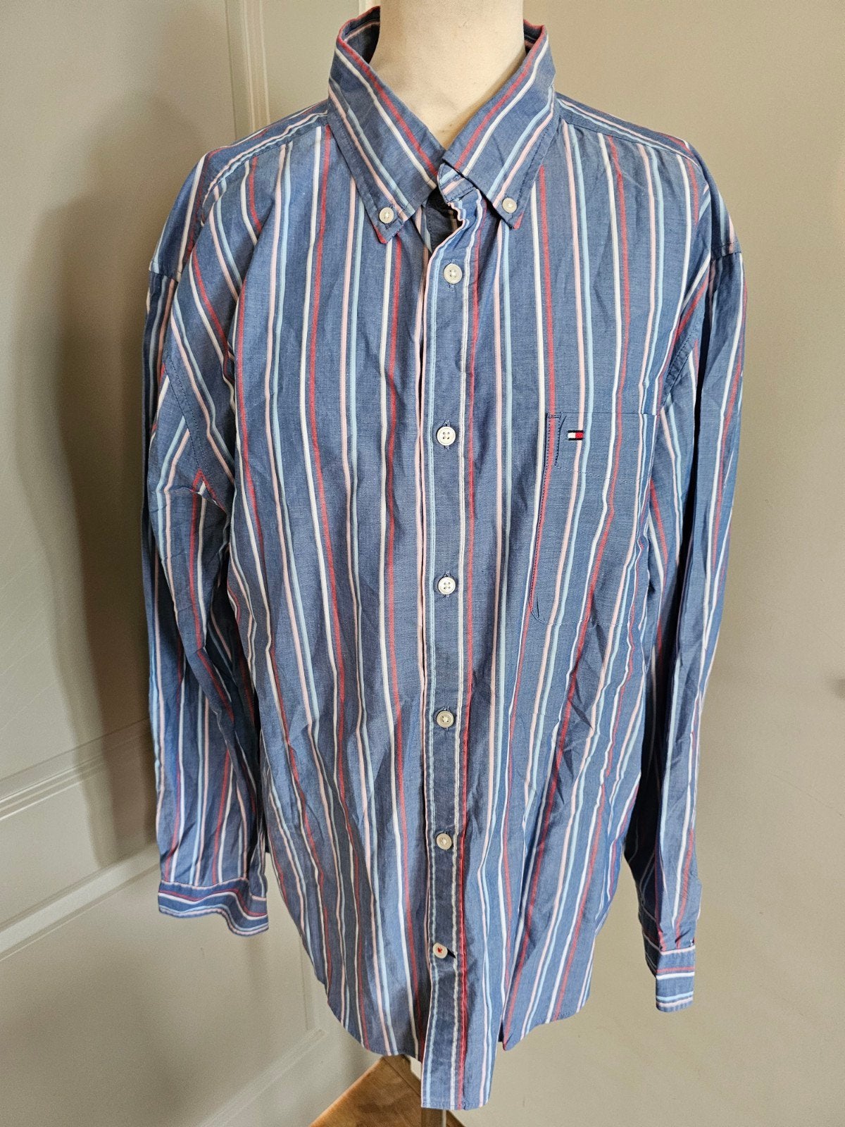 Tommy hilfiger overhemd maat xl, Ophalen of Verzenden, Zo goed als nieuw, Halswijdte 43/44 (XL)