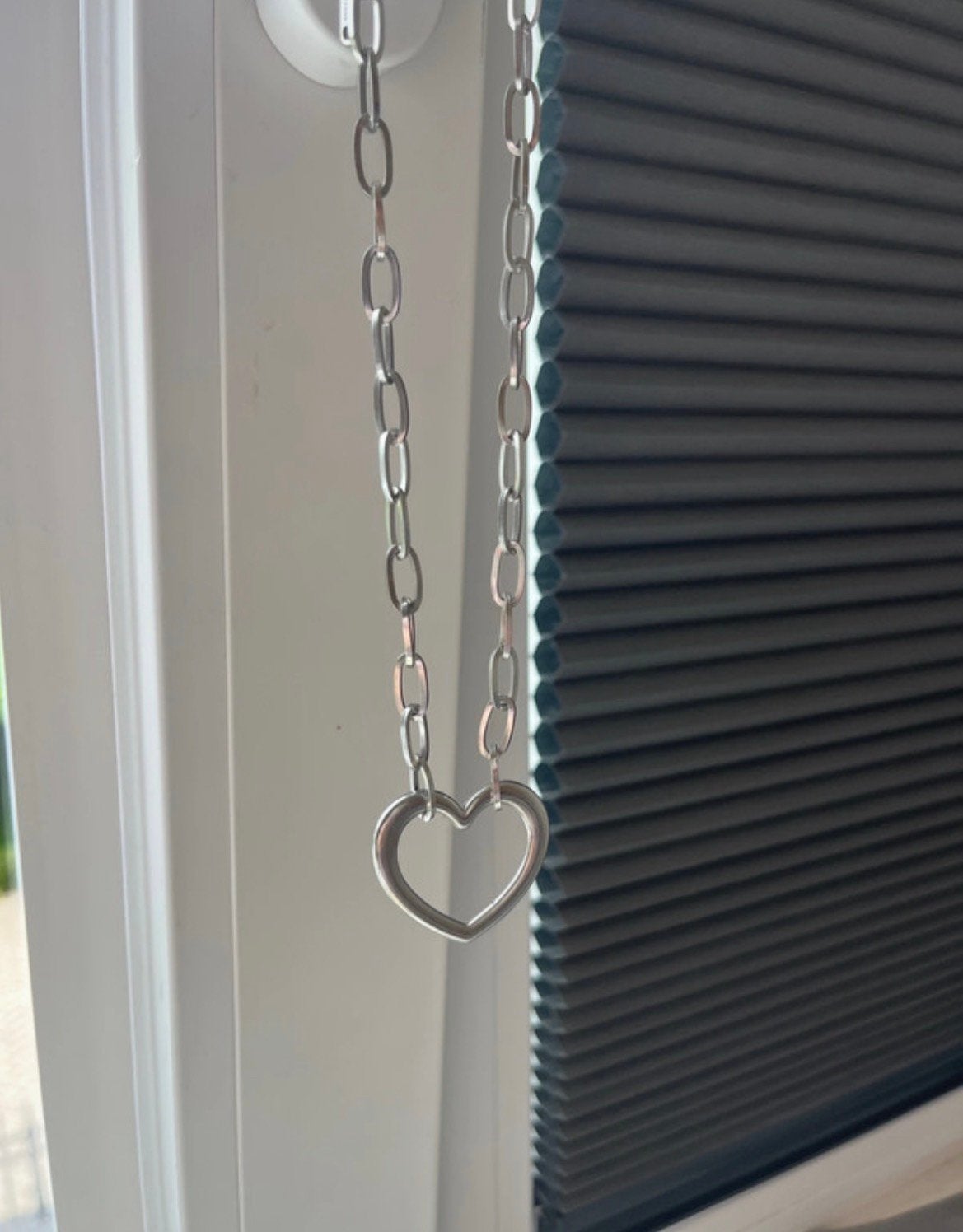 Hartjes ketting, Ophalen of Verzenden, Zo goed als nieuw, Zilver, Overige materialen