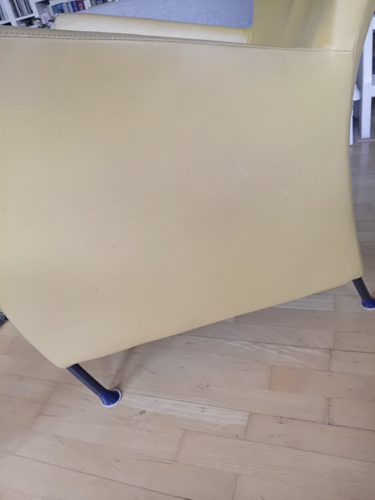 Originele Montis Fauteuil windy - Geel Echt Leder, Ophalen, Gebruikt, 50 tot 75 cm, Leer