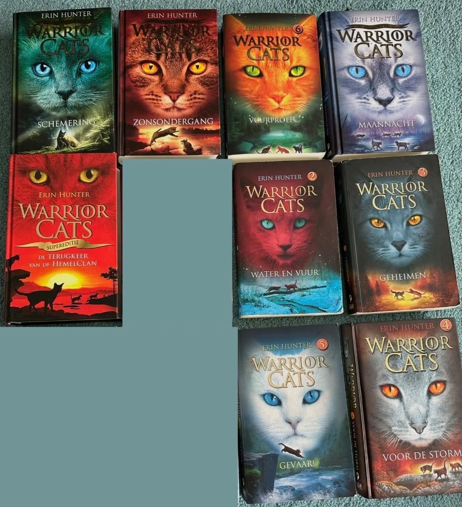 9 boeken Warrior Cats Erin Hunter hardcover softcover nieuw, Boeken, Ophalen of Verzenden, Nieuw, Erin Hunter