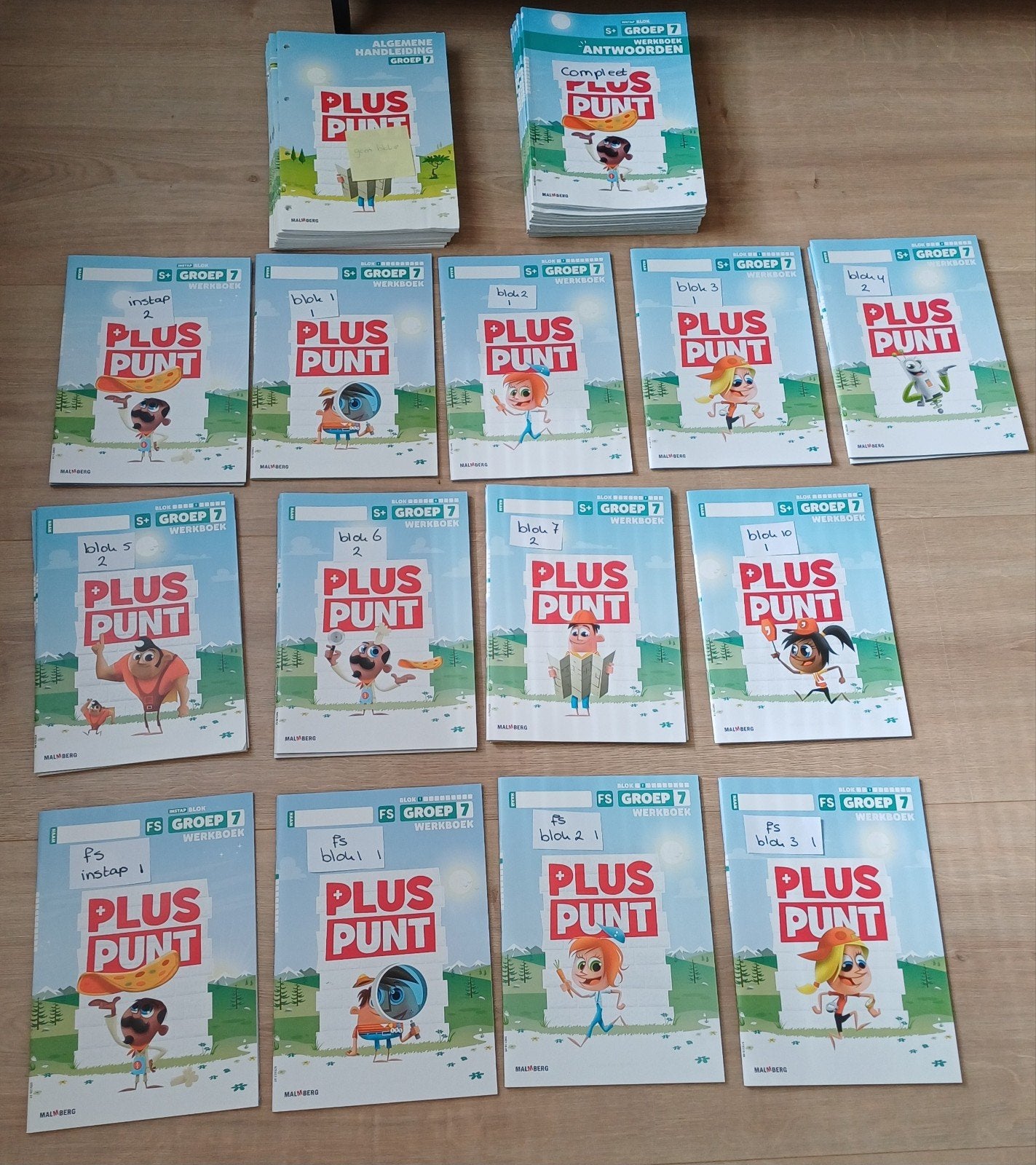 Pluspunt 4 groep 7 werkboeken en handleidingen Malmberg, Boeken, Schoolboeken, Gelezen, Overige vakken, Malmberg, Ophalen of Verzenden