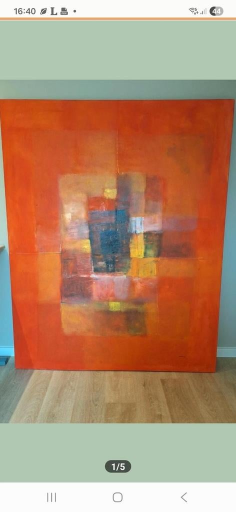 Groot abstract schilderij Suarsa - 120x150 cm, Antiek en Kunst, Ophalen