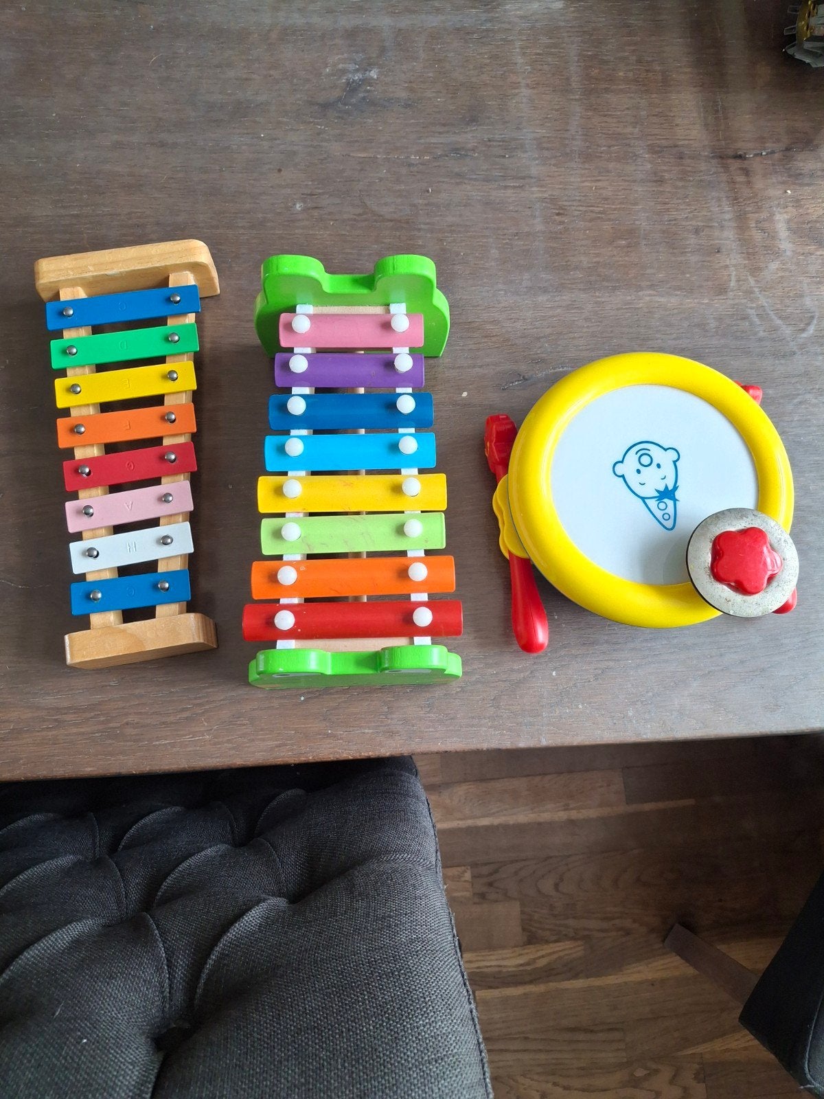 Houten xylofoons en trommel voor baby/dreumes, Ophalen of Verzenden, Gebruikt, Overige typen