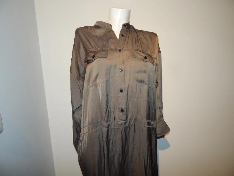 Zadig & Voltaire zijde achtige jurk grijs bruin van kleur M, Maat 38/40 (M), Zadig & Voltaire, Bruin, Verzenden