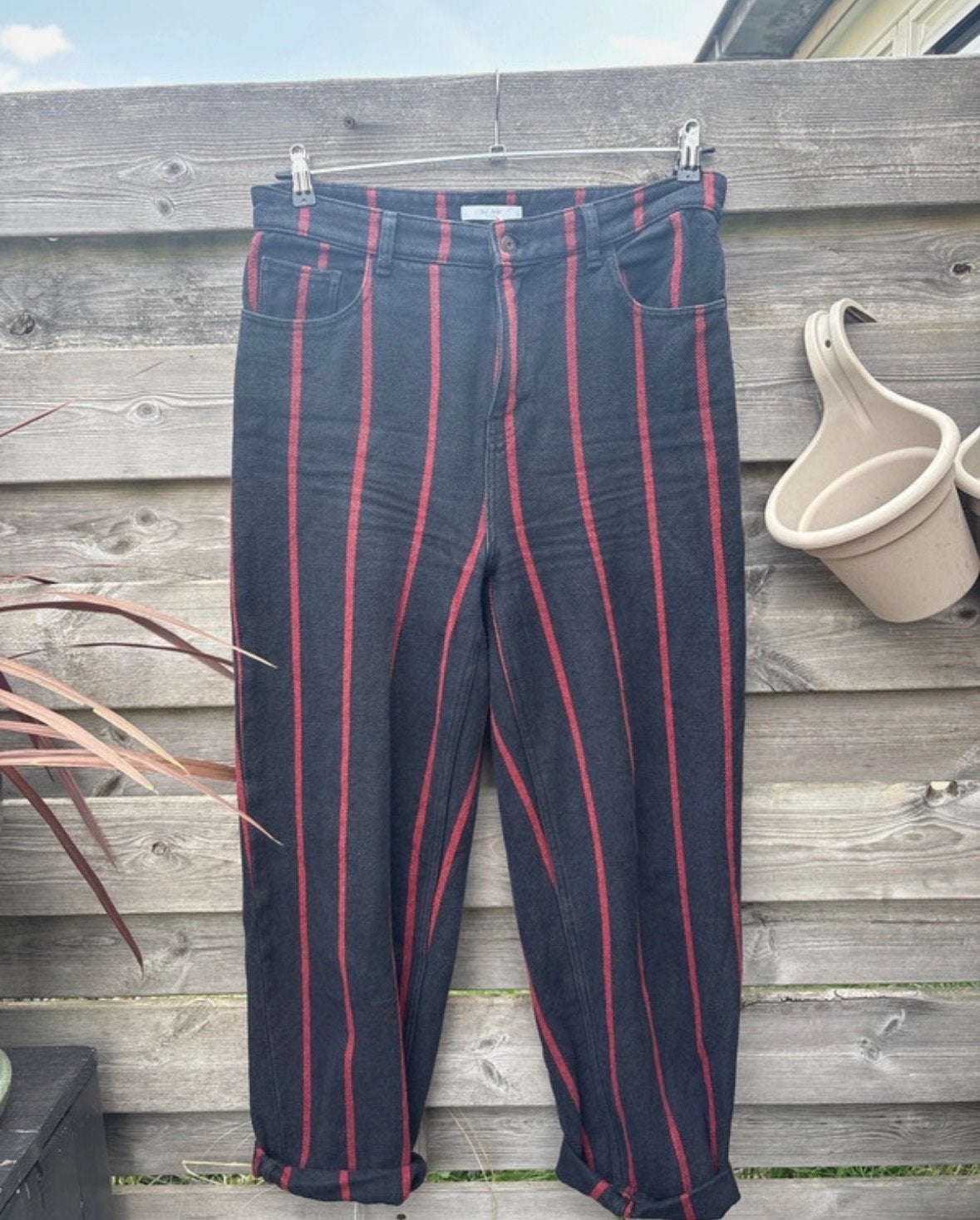 By-Bar Lew Rocky Pants - grijs/blauw/Zwart met rode strepen, Zwart, Maat 46/48 (XL) of groter, Ophalen of Verzenden, Lang