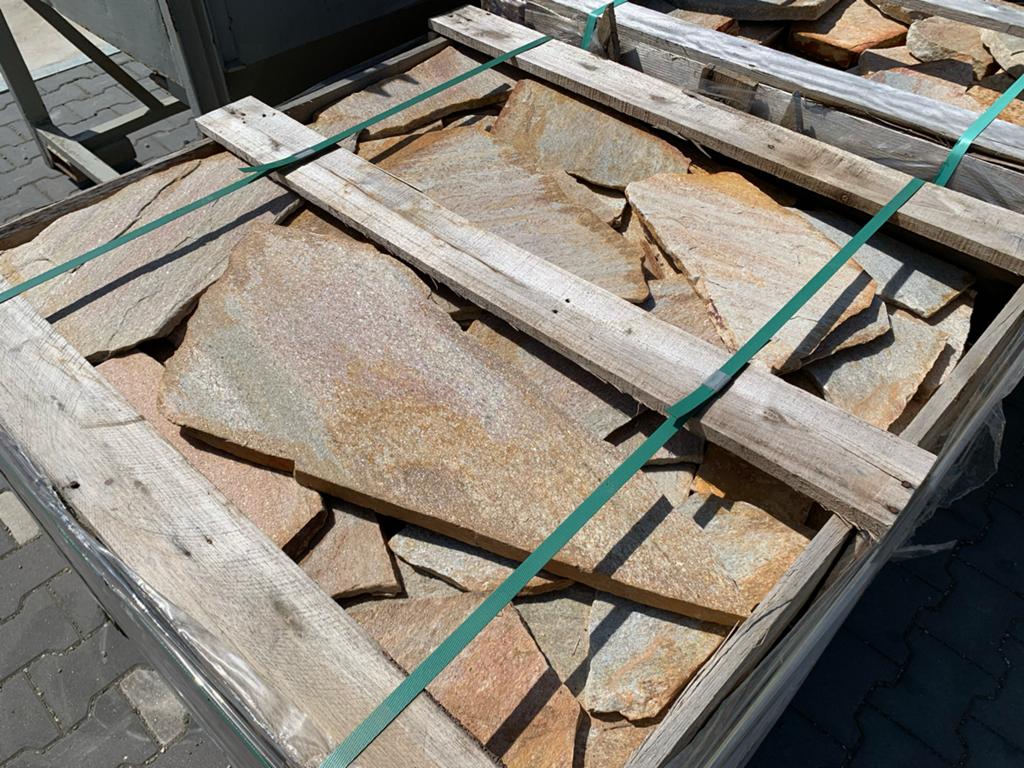 Flagstones grijs beige rood bestrating natuursteen, Overige typen, Nieuw, Ophalen of Verzenden, Multi