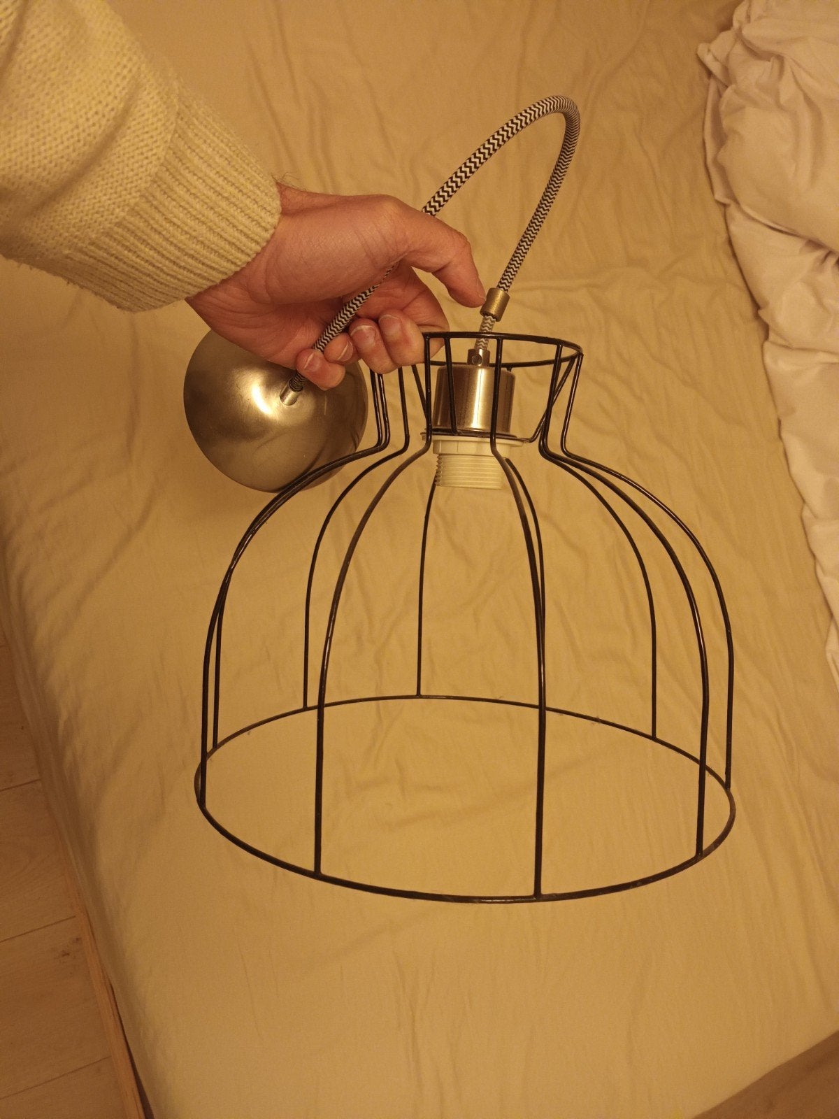Moderne draadlamp met E27 fitting, Ophalen, Modern, Industrieel, E27 (groot), Zo goed als nieuw