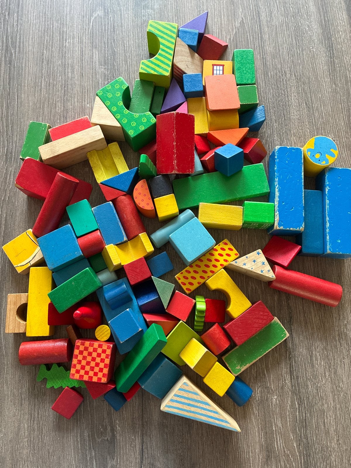 Grote set houten bouwblokken voor uren speelplezier, Ophalen, Gebruikt, Overige merken