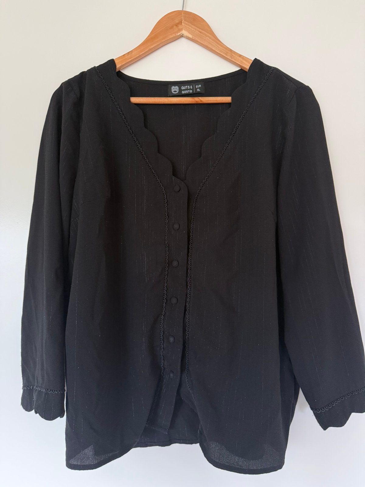 Zwarte Guts & Gusto blouse maat XL, Ophalen, Zo goed als nieuw, Maat 46/48 (XL) of groter, Zwart