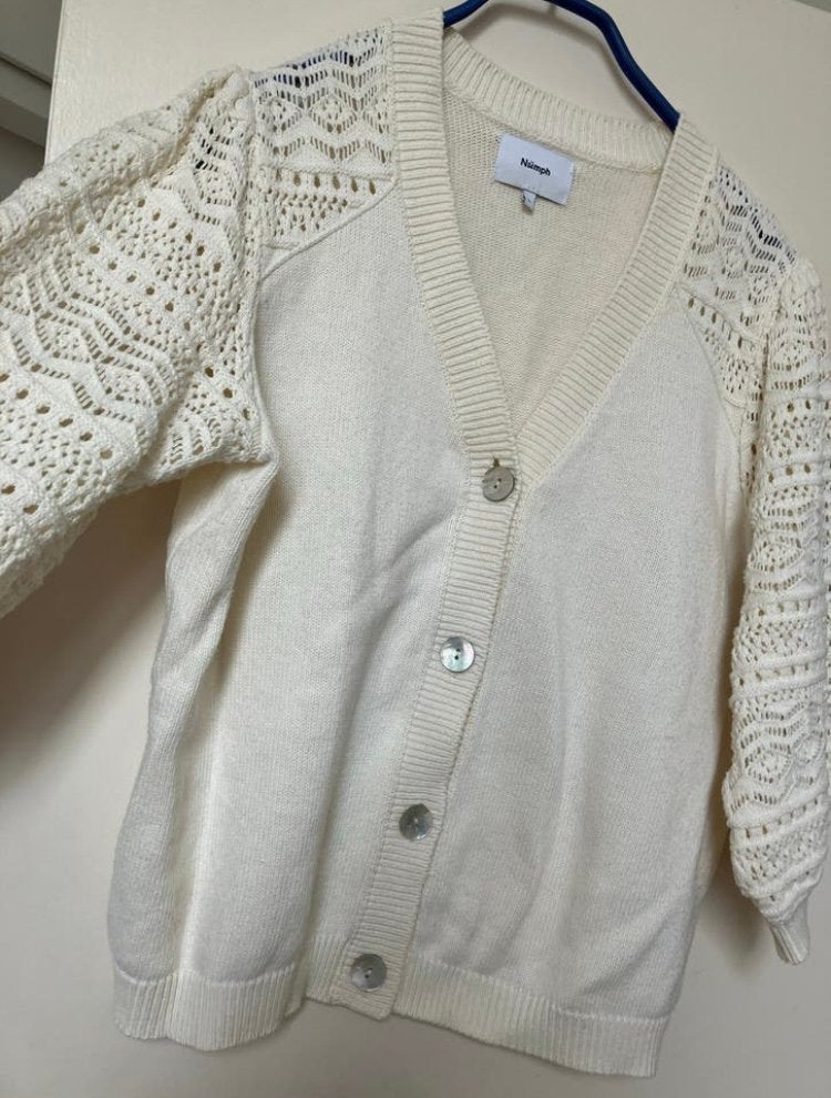 Nümph gebreid vestmet opengewerkte mouwen, maat L, Kleding | Dames, Ophalen of Verzenden, Zo goed als nieuw, Maat 38/40 (M)