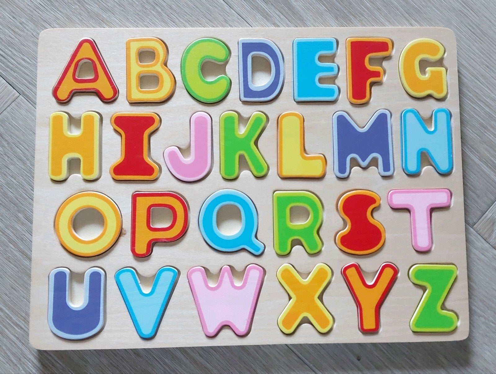 houten alfabet puzzel, Ophalen of Verzenden, 10 tot 50 stukjes, 2 tot 4 jaar