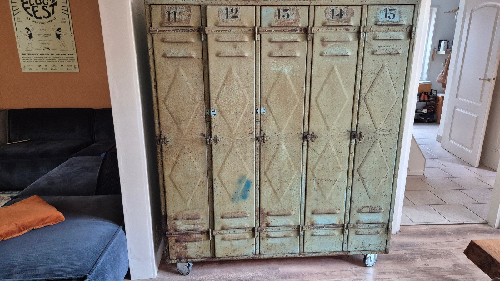 Lockerkast ijzer (zwaar), Ophalen, Zo goed als nieuw, Vintage