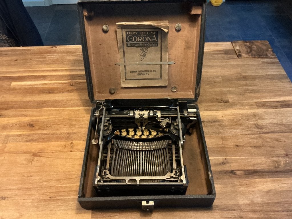 Corona typemachine 1920 serie 3 vouwbaar, Ophalen of Verzenden, Gebruikt
