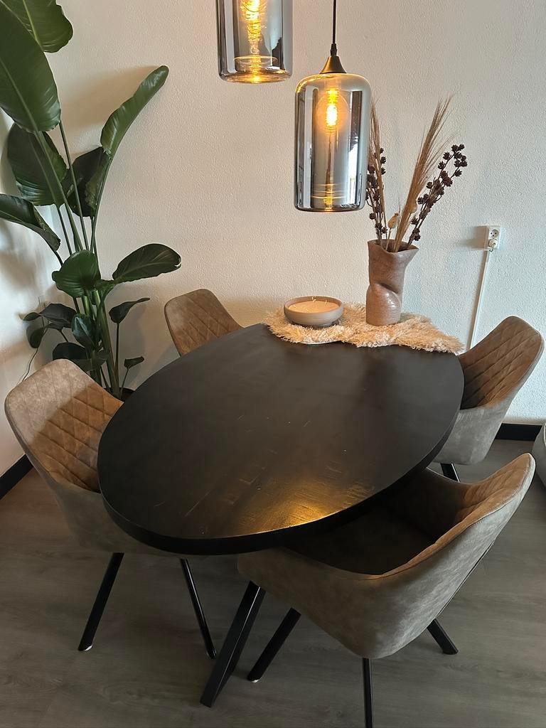 Ovale eettafel 180 x 100 x 76, Ophalen, 100 tot 150 cm, Zo goed als nieuw, 150 tot 200 cm