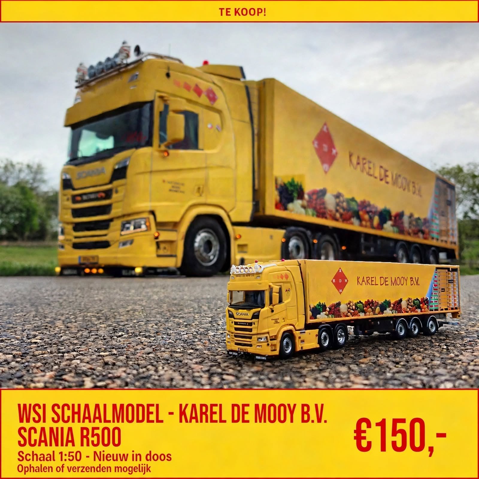 wsi scania R500 Karel de mooy, Overige merken, 1:50 of kleiner, Nieuw, Ophalen of Verzenden