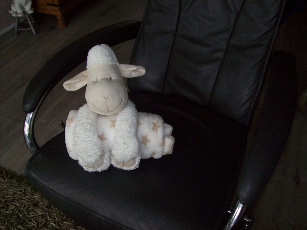 dekenmet knuffelschaap nieuwstaat voor koopje 29bij36hoog, Ophalen, Zo goed als nieuw, Overige typen