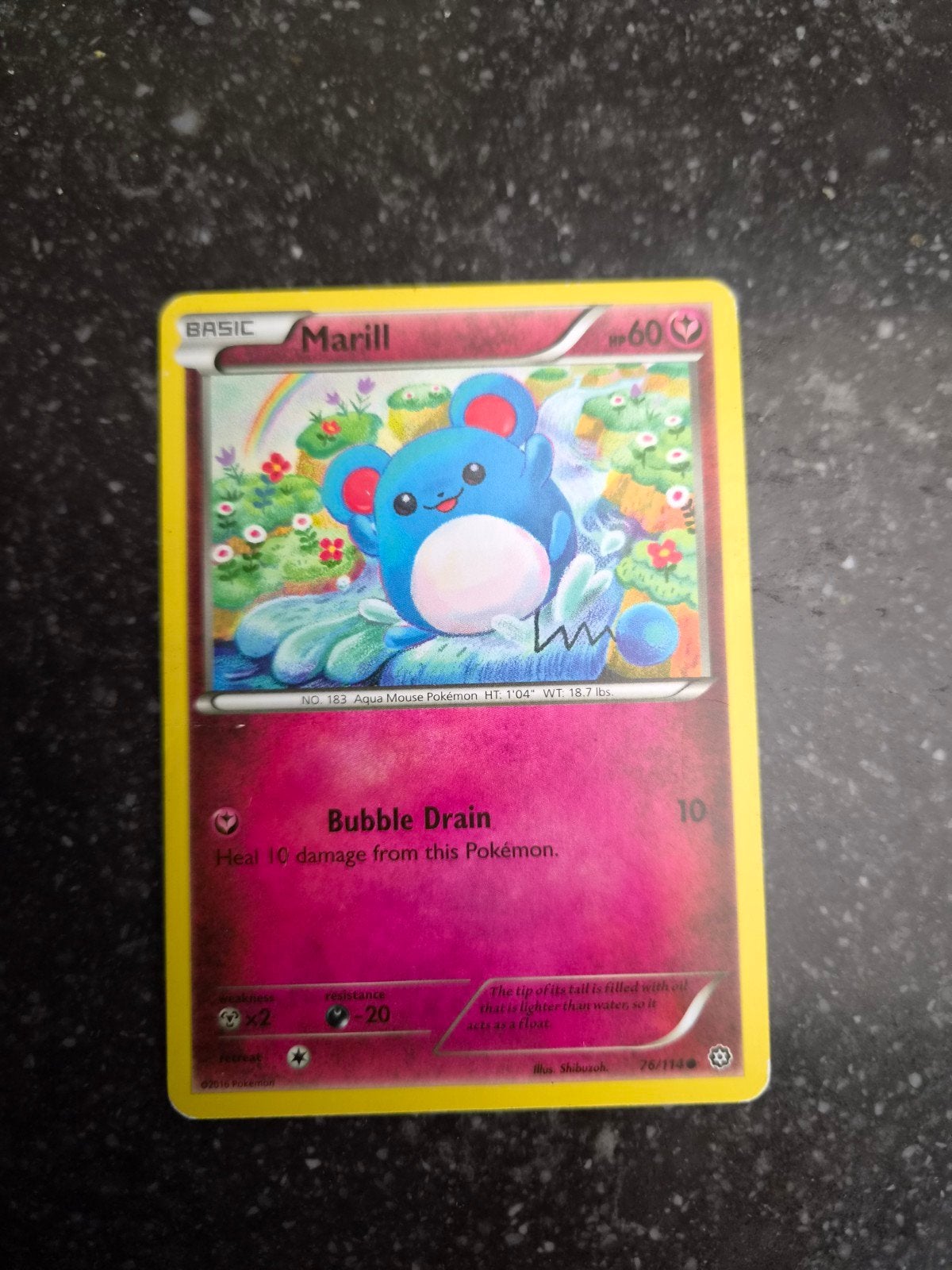Marill Pokémon kaart uit 2016 - Zo goed als nieuw, Ophalen of Verzenden, Zo goed als nieuw, Losse kaart