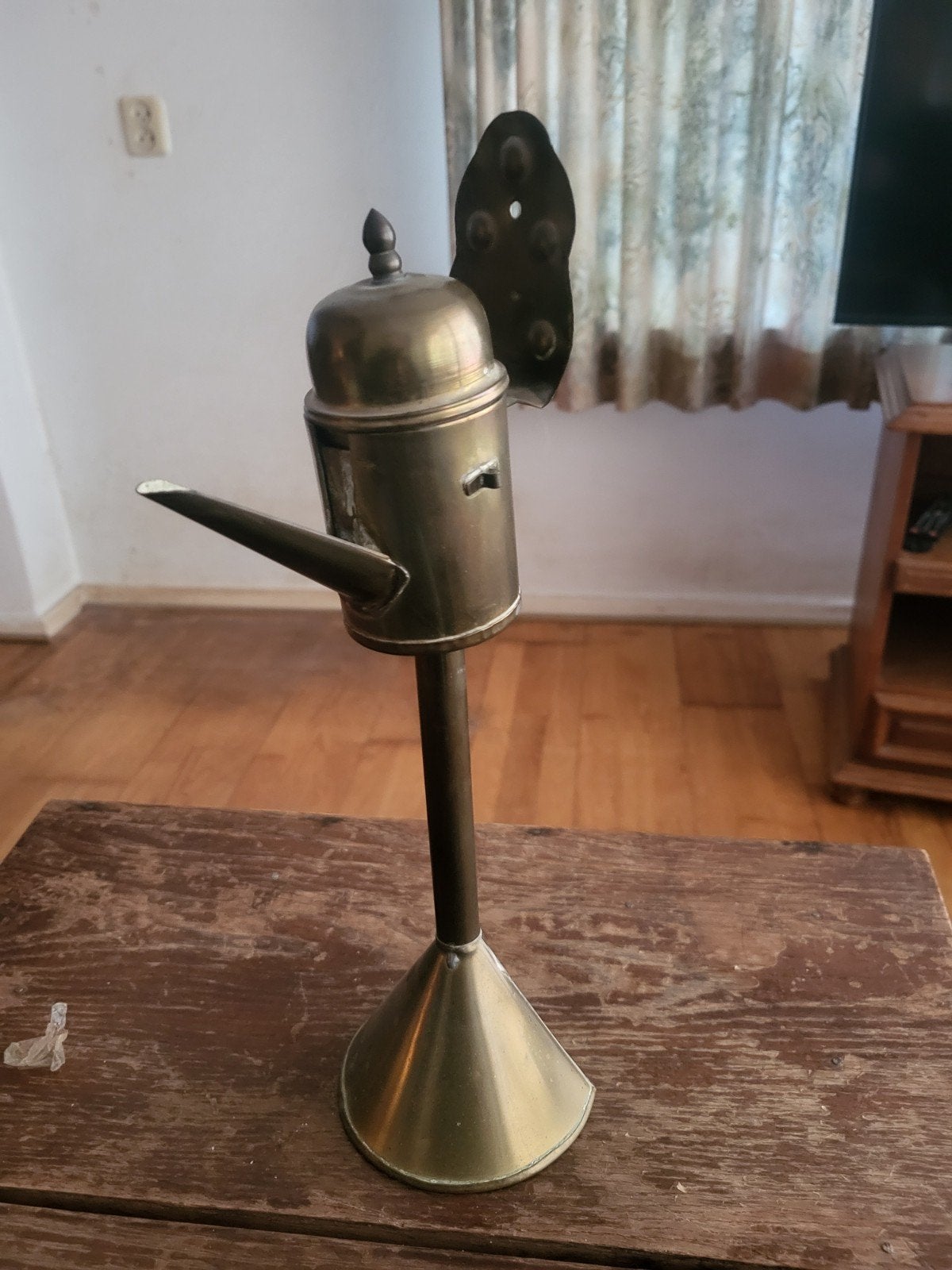 koperen olie kan  ( lamp ) en stoffer en blik, Antiek en Kunst, Antiek | Koper en Brons, Ophalen of Verzenden