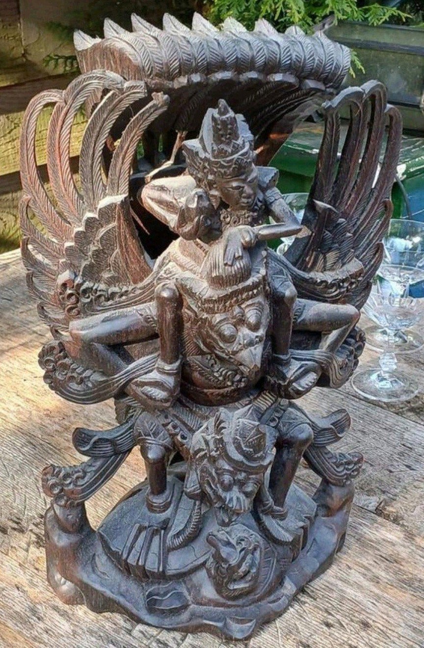 Vintage Balinees Houten Garuda Vishnu Beeld, Ophalen of Verzenden