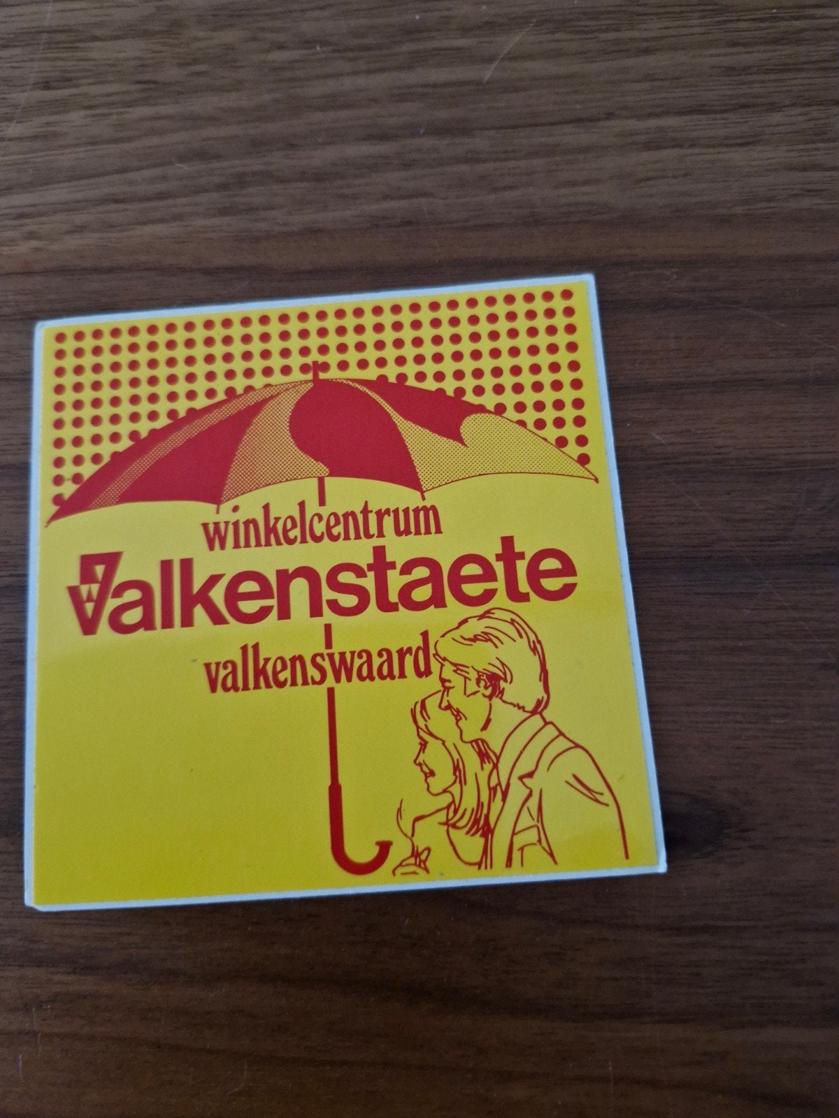 8624 Vintage Sticker Winkelcentrum Valkenstaete Valkenswaard, Ophalen of Verzenden, Gebruikt