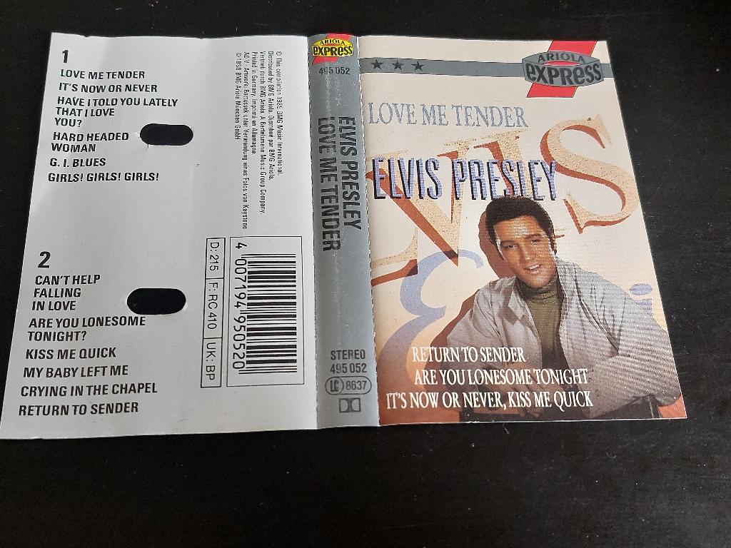 ELVIS PRESLEY - LOVE ME TENDER (MC), 1 bandje, Ophalen of Verzenden, Zo goed als nieuw, Origineel