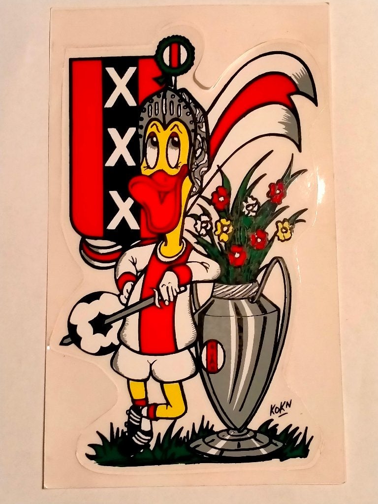 Ajax Amsterdam cup eend vintage sport club voetbal sticker, Verzamelen, Ophalen of Verzenden, Zo goed als nieuw, Overige typen
