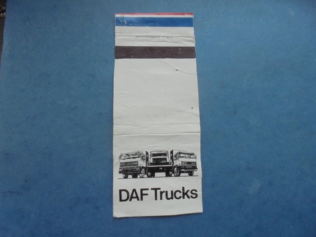 Oud luciferetiket auto DAF Trucks, Verzamelen, Ophalen of Verzenden, Zo goed als nieuw, Sigarenbandjes