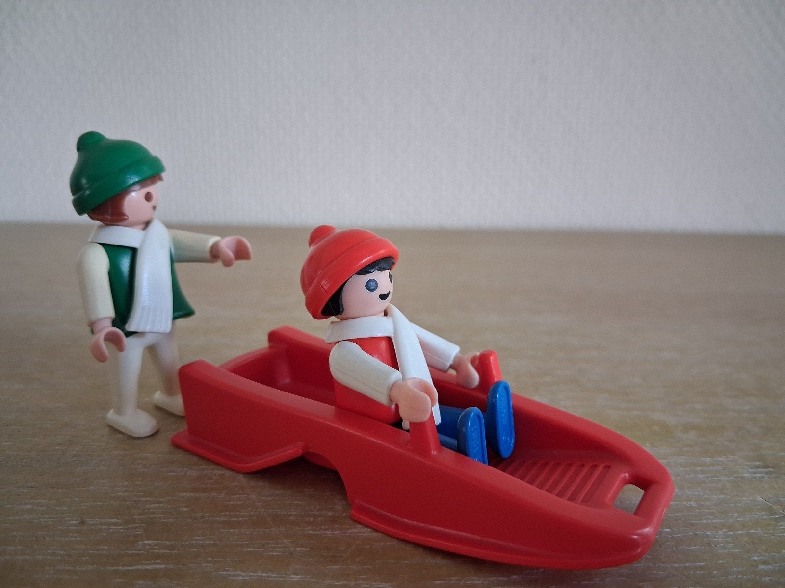 playmobil slee met 2 kinderen setnr 3327 vintage, Ophalen of Verzenden, Gebruikt, Complete set