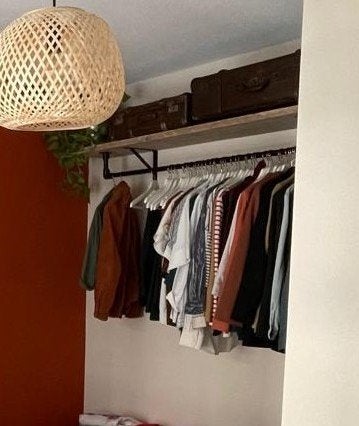 Steigerhouten kledingrek / kledingstang / kapstok, Ophalen, Zo goed als nieuw