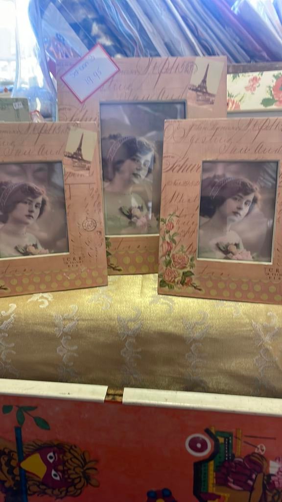 Set van 3 fotolijst vintage rozen, Ophalen of Verzenden, Zo goed als nieuw