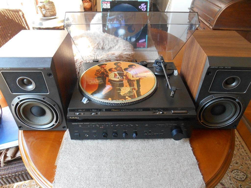 stereo set platenspeler, versterker tuner, speakers , platen, Ophalen, Automatisch, Zo goed als nieuw, Platenspeler