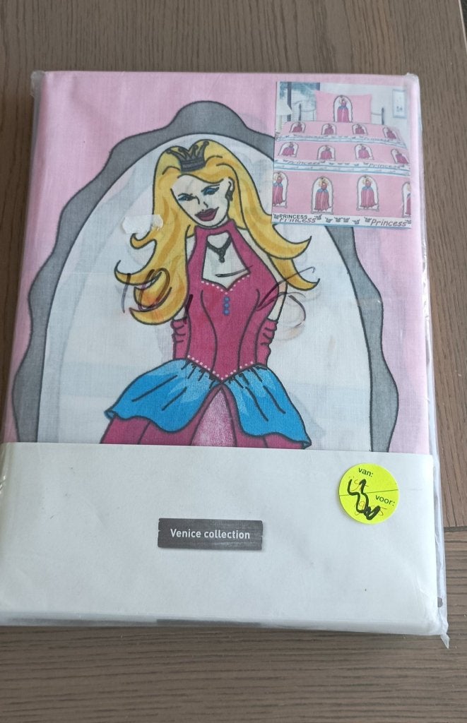 Princess dekbedovertrek - Eenpersoonsbed - Roze, Meisje, Nieuw, Ophalen of Verzenden, Roze