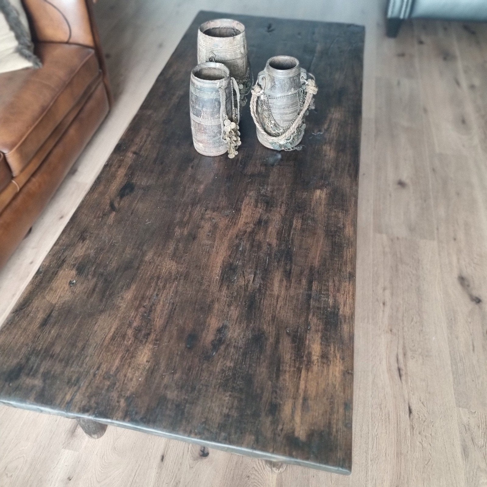 Antieke 19e eeuwse Franse boeren salontafel met opbergvak, Antiek en Kunst, Ophalen