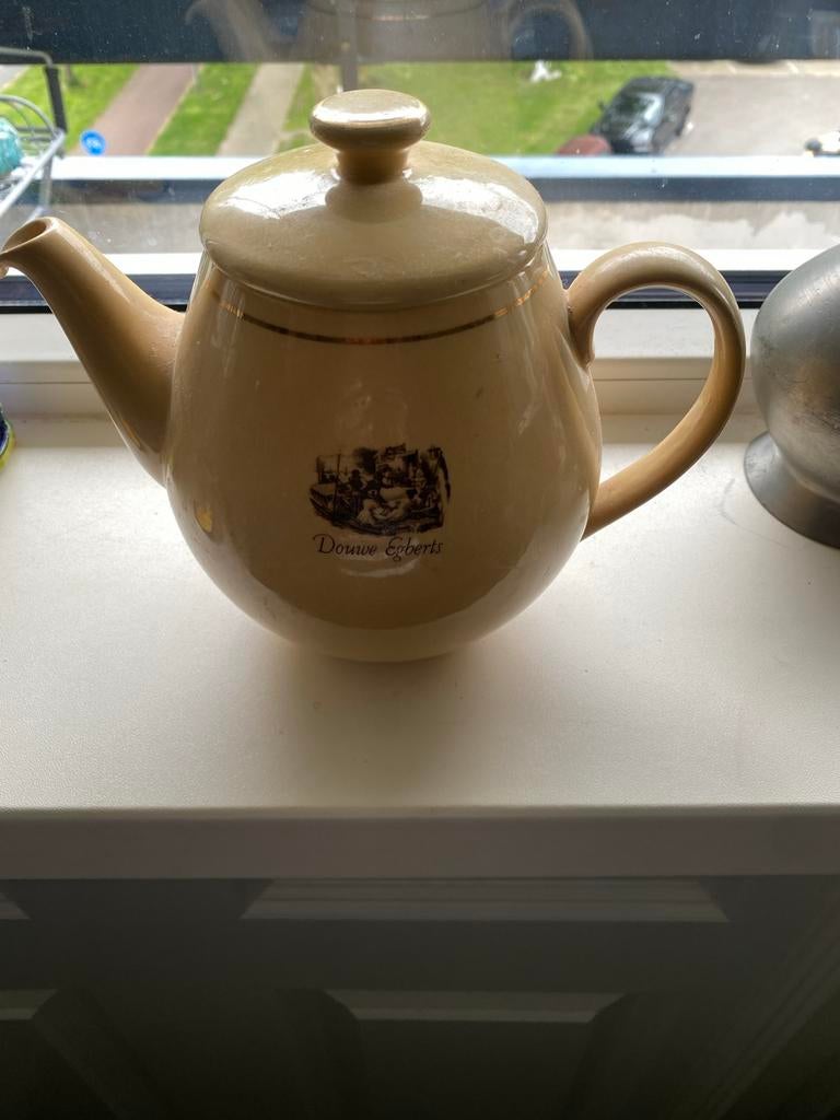 Vintage Douwe Egberts Koffiekan met Filter en Deksel, Ophalen of Verzenden