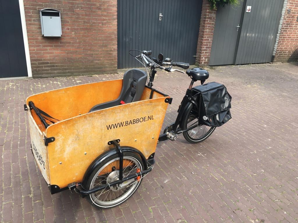 Babboe bakfiets met kinderzitje, 4 kinderen of meer, Gebruikt, Elektrisch, Trommelrem