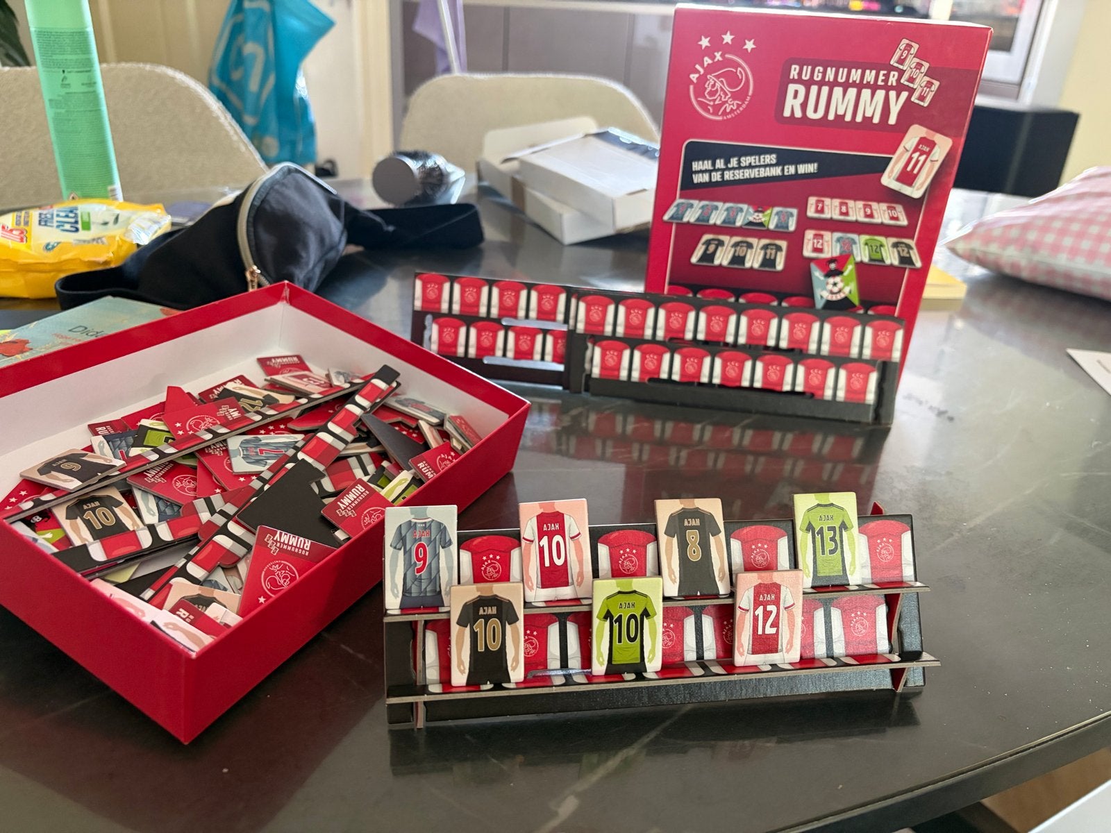 Ajax Rugnummer Rummy Gezelschapsspel, Drie of vier spelers, Ophalen of Verzenden, Zo goed als nieuw